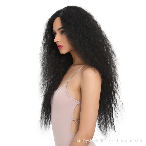 Magic Kinky Curly 30 Inch Long Ombre Natural Hair Wigs For Women Heat Resistant Fiber Synthetic Hair Lace Front Wigs